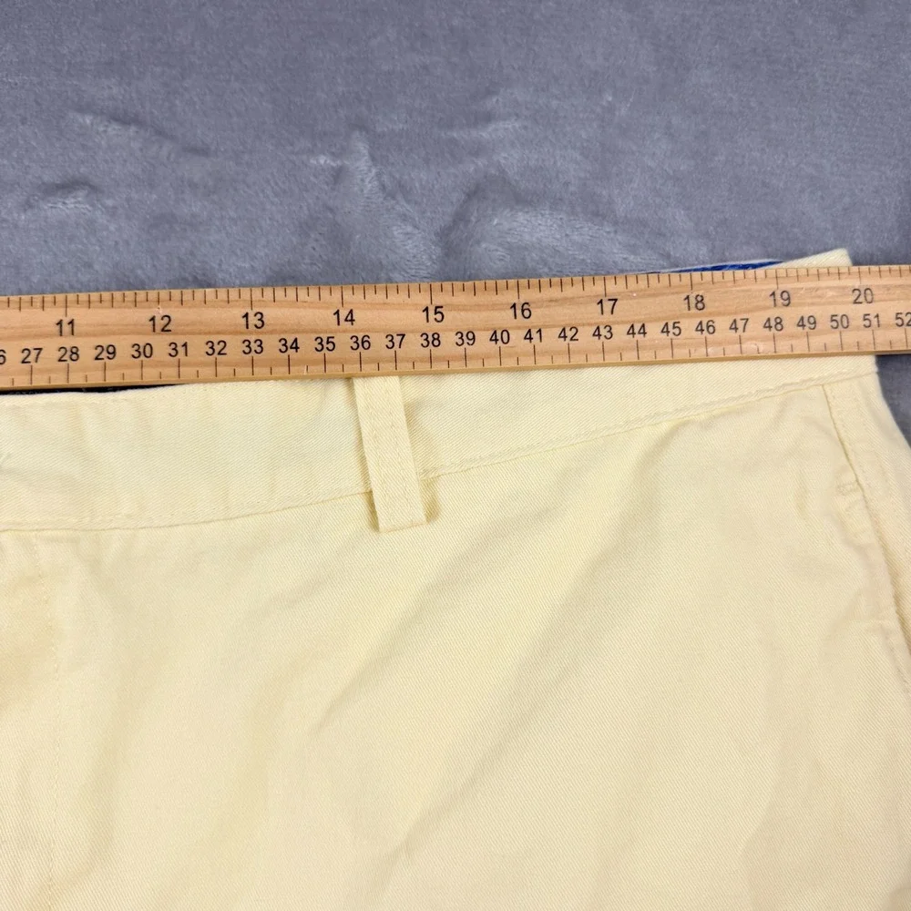 Chaps Men's Size 42 Flat Front Chino Shorts Yellow Cotton